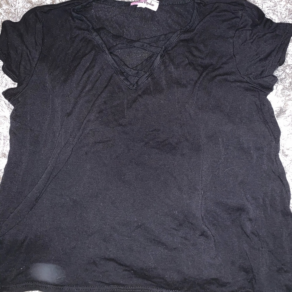 Miss Popular girls black t-shirt